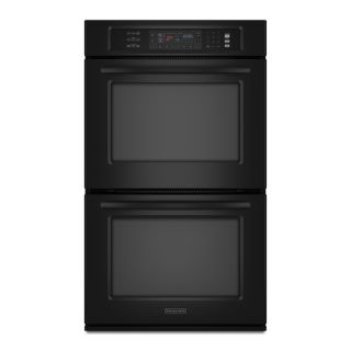 KitchenAid 27 in Convection Double Electric Wall Oven (Black)