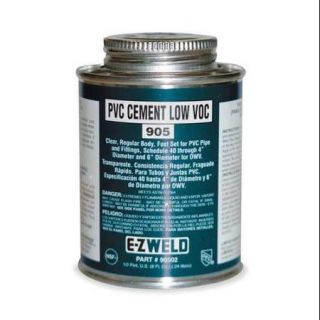 EZ WELD WW90502 Cement, 8 Oz, Clear, PVC, Low VOC