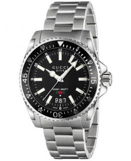 Gucci Unisex Swiss Dive Stainless Steel Bracelet Watch 40mm YA136301