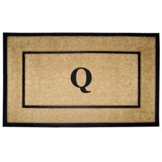 Creative Accents DirtBuster Single Picture Frame Black 30 in. x 48 in. Coir with Rubber Border Monogrammed Q Door Mat 18103Q