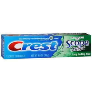 Crest Extra White Plus Scope Outlast Toothpaste, Long Lasting Mint 4 oz