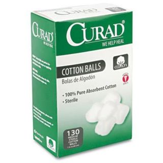 Curad Sterile Cotton Balls   Medium   130 / Box   White (cur110163)