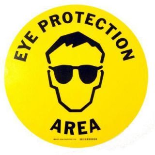 Brady 17 in. Vinyl Eye Protection Area Floor Safety Sign 92406