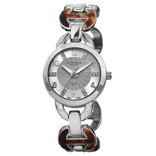 Akribos XXIV Womens Diamond Accented Swiss Quartz Bracelet Watch