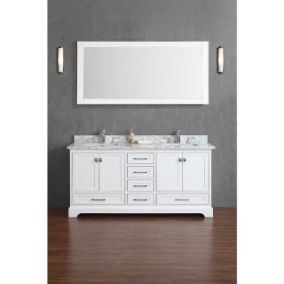 Stufurhome White 72 inch Double Sink Bathroom Vanity Set  