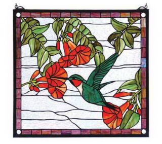 Tiffany Style Sweet Hummingbird Window Panel —