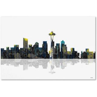 Marlene Watson "Seattle Washington Skyline" Canvas Art