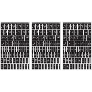 Armour Products Rub 'N' Etch Designer Stencils 5"x8", Script Letters & Numbers, 3/pkg
