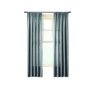 Home Decorators Collection Aqua Solid Crushed Room Darkener Curtain   50 in. W x 108 in. L SOL108AQ