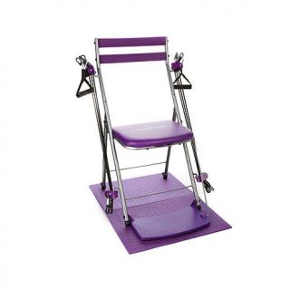 Chair Gym Deluxe Exercise System with Twister Seat, Mat and 5 Workout DVDs   Purple   7972087