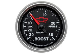 AutoMeter 3659 00406   Range: 30 inHg   30 PSI, full sweep/electric (Bowtie Logo) Black Boost and Vacuum   2 1/16" Boost/Vacuum   Gauges