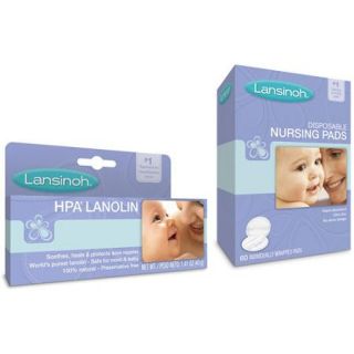 Lansinoh   Lanolin Cream and 60 Count Disposable Nursing Pads Bundle