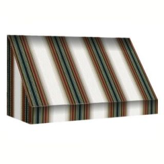 AWNTECH 8 ft. New Yorker Window/Entry Awning (56 in. H x 48 in. D) in Burgundy/Forest/Tan Stripe CN44 8BFT