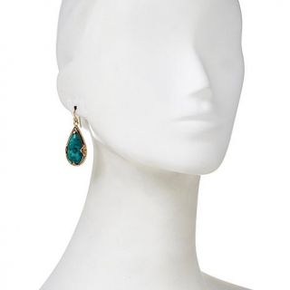 Studio Barse Pear Shaped Gemstone Bronze Drop Earrings   7469422