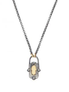 Diamond Lock Pendant Necklace by Nava Zahavi