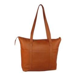 Womens David King Leather 583 Multi Pocket Shopping Bag Tan