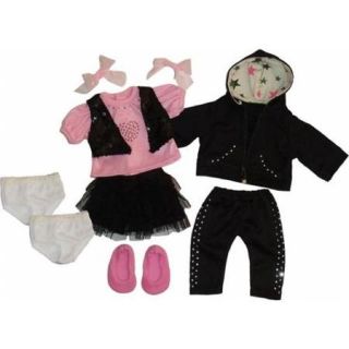 Get Ready 1324 Kids Doll Clothes, 11 Pieces Girl Set