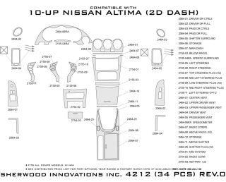 2008 2012 Nissan Altima Wood Dash Kits   Sherwood Innovations 4212 CF   Sherwood Innovations Dash Kits