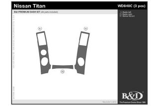 2008 2015 Nissan Titan Wood Dash Kits   B&I WD840C DCF   B&I Dash Kits