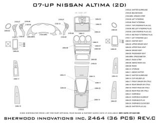 2007 2012 Nissan Altima Wood Dash Kits   Sherwood Innovations 2464 N50   Sherwood Innovations Dash Kits