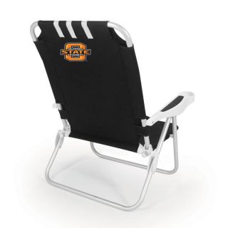 Picnic Time Black NCAA Oklahoma State Cowboys Steel Folding Beach Chair